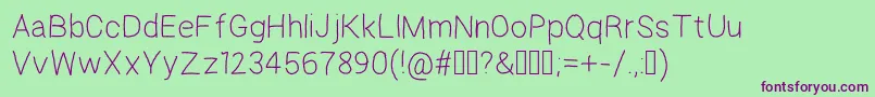 Шрифт Regosel – фиолетовые шрифты на зелёном фоне