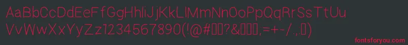 フォントRegosel – 黒い背景に赤い文字