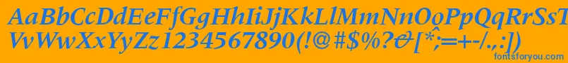 M690RomanBolditalic Font – Blue Fonts on Orange Background