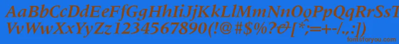 M690RomanBolditalic Font – Brown Fonts on Blue Background