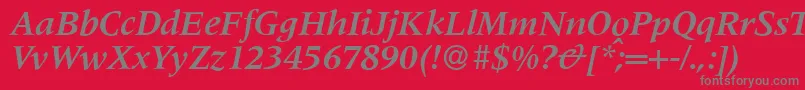 M690RomanBolditalic Font – Gray Fonts on Red Background