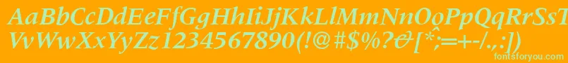 M690RomanBolditalic Font – Green Fonts on Orange Background