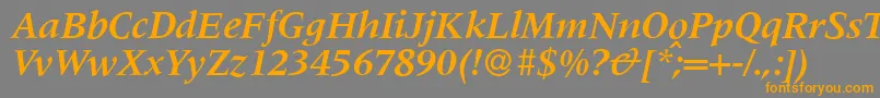M690RomanBolditalic Font – Orange Fonts on Gray Background