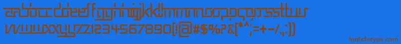 RepublikaVCnd Font – Brown Fonts on Blue Background