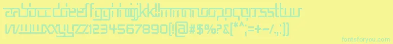 RepublikaVCnd Font – Green Fonts on Yellow Background