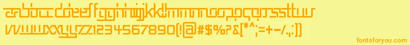 RepublikaVCnd Font – Orange Fonts on Yellow Background
