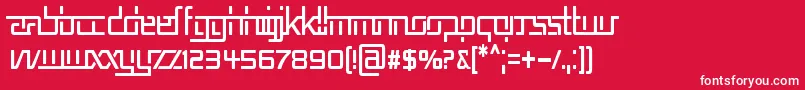 フォントRepublikaVCnd – 赤い背景に白い文字