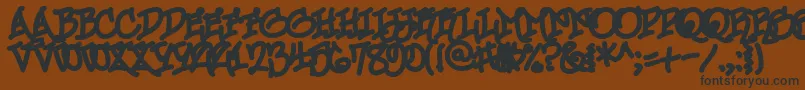 UrbanScrawlChill-Schriftart – Schwarze Schriften auf braunem Hintergrund