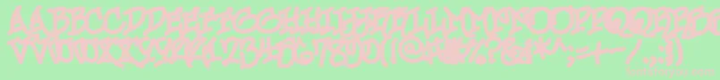 UrbanScrawlChill-fontti – vaaleanpunaiset fontit vihreällä taustalla