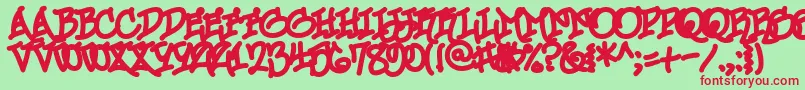 UrbanScrawlChill Font – Red Fonts on Green Background