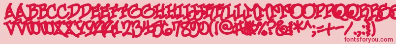 UrbanScrawlChill Font – Red Fonts on Pink Background