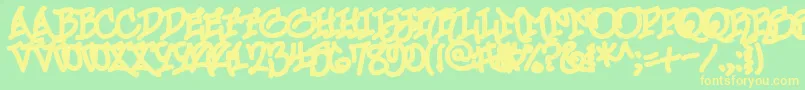 UrbanScrawlChill Font – Yellow Fonts on Green Background