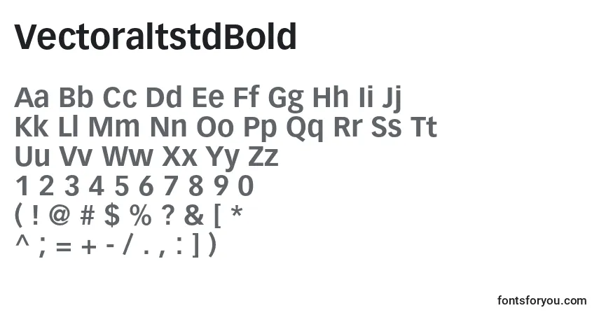Шрифт VectoraltstdBold – алфавит, цифры, специальные символы