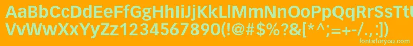 VectoraltstdBold-Schriftart – Grüne Schriften auf orangefarbenem Hintergrund