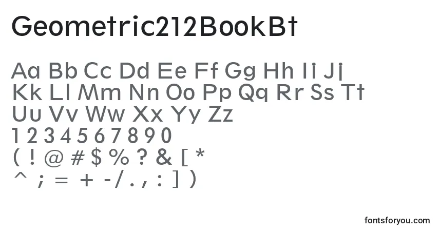 A fonte Geometric212BookBt – alfabeto, números, caracteres especiais