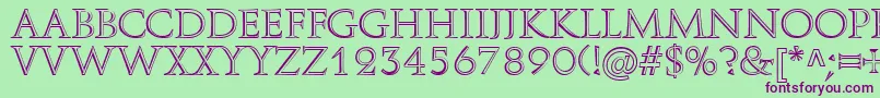 AureliusRegularDb Font – Purple Fonts on Green Background