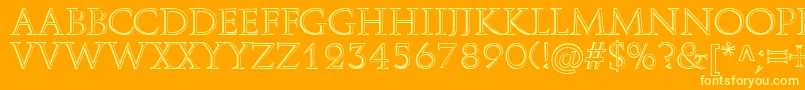 AureliusRegularDb Font – Yellow Fonts on Orange Background