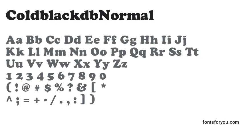 A fonte ColdblackdbNormal – alfabeto, números, caracteres especiais