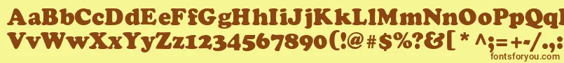 ColdblackdbNormal Font – Brown Fonts on Yellow Background