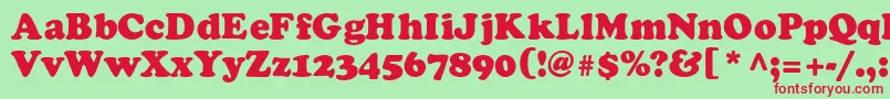 ColdblackdbNormal Font – Red Fonts on Green Background