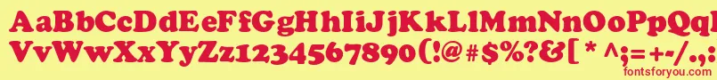 ColdblackdbNormal Font – Red Fonts on Yellow Background