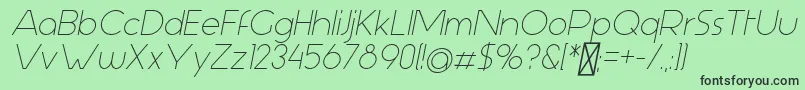 Fonte AspergitItalic – fontes pretas em um fundo verde