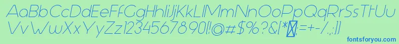 AspergitItalic Font – Blue Fonts on Green Background