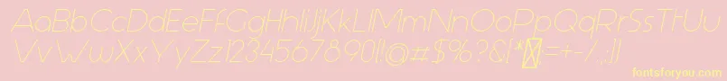 AspergitItalic-Schriftart – Gelbe Schriften auf rosa Hintergrund