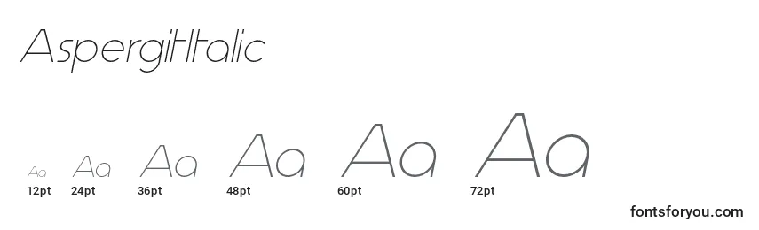 Размеры шрифта AspergitItalic