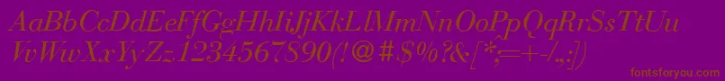 BodonirecutItalic Font – Brown Fonts on Purple Background