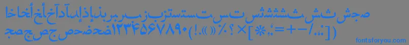 フォントHafizpersiantt – 灰色の背景に青い文字