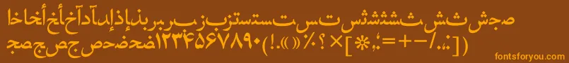 Hafizpersiantt Font – Orange Fonts on Brown Background
