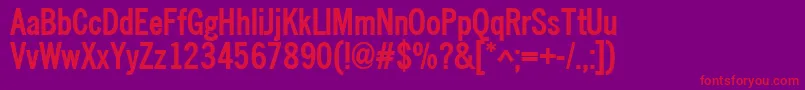 NewscondensedBold Font – Red Fonts on Purple Background