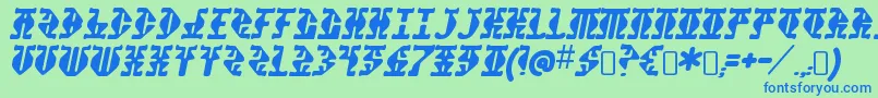 StupefactionRegular Font – Blue Fonts on Green Background