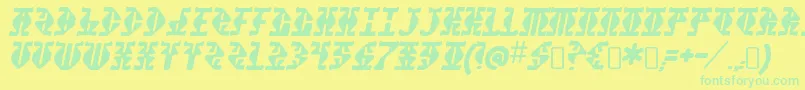 StupefactionRegular Font – Green Fonts on Yellow Background