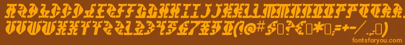 StupefactionRegular Font – Orange Fonts on Brown Background