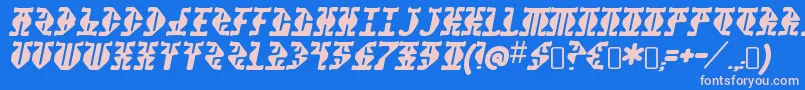 StupefactionRegular Font – Pink Fonts on Blue Background