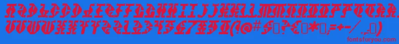 StupefactionRegular Font – Red Fonts on Blue Background