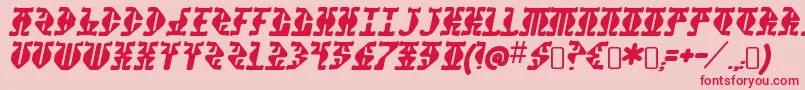 フォントStupefactionRegular – ピンクの背景に赤い文字