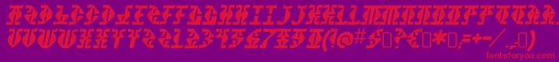 StupefactionRegular Font – Red Fonts on Purple Background
