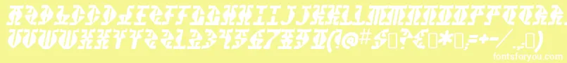 StupefactionRegular Font – White Fonts on Yellow Background