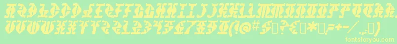 StupefactionRegular Font – Yellow Fonts on Green Background