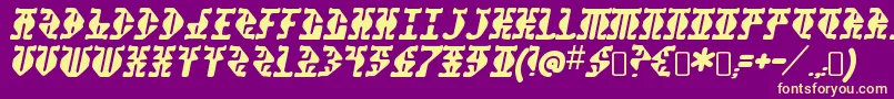 StupefactionRegular Font – Yellow Fonts on Purple Background