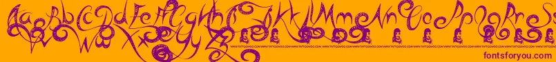 HeadCase Font – Purple Fonts on Orange Background