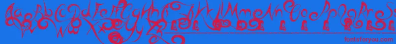 HeadCase Font – Red Fonts on Blue Background