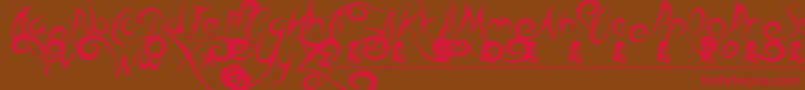 HeadCase Font – Red Fonts on Brown Background