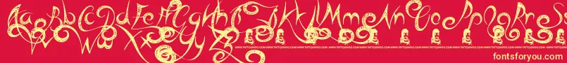 Шрифт HeadCase – жёлтые шрифты на красном фоне