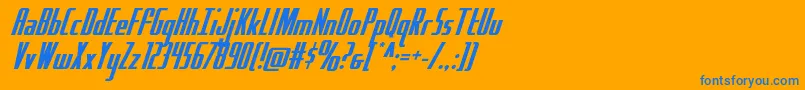 フォントHydrosquad – オレンジの背景に青い文字