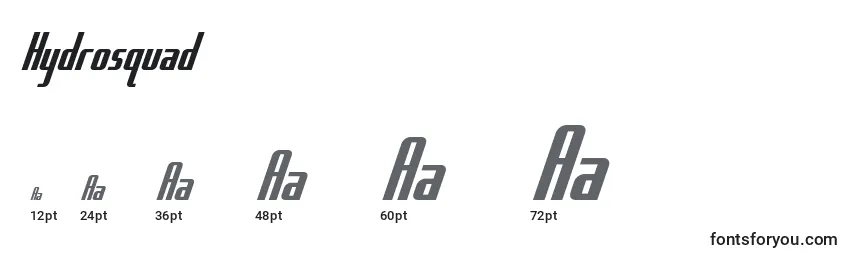 Hydrosquad Font Sizes