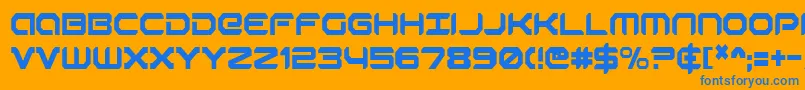 Robotaurc Font – Blue Fonts on Orange Background